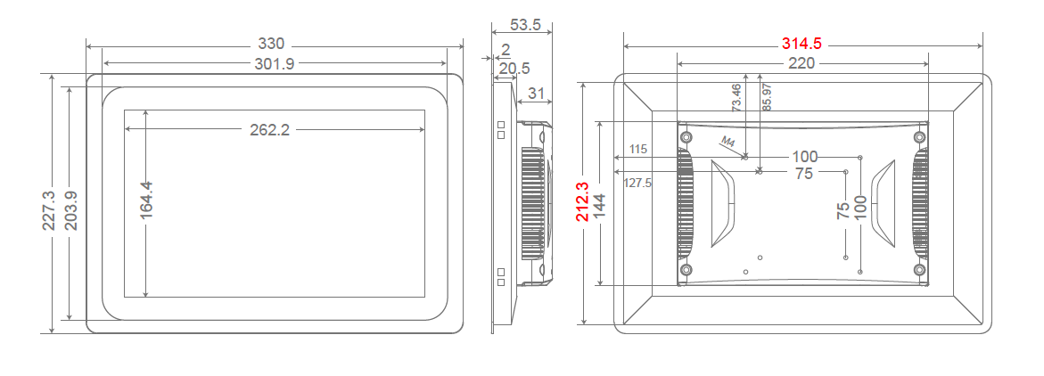 Masse vom Touch Panel